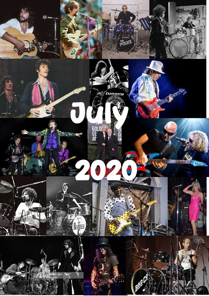 July Birthday Rock and Roll Show. This months show will include artists like Roger McGuinn, Don Henley, Ringo Starr, Cat Stevens, Robbie Robertson, Carlos Santana, John Lodge, Linda Rondstadt, Bernie Leadon, Christine MacVie, Geddy Lee, Howie Epstein, Debbie Harry, Johnny Thunders, Slash, Bon Scott, Geezer Butler, Joe Satrianni, Dan Akroyd, Buddy Guy, Willie Dixon, Brian May, Mick Jagger and more